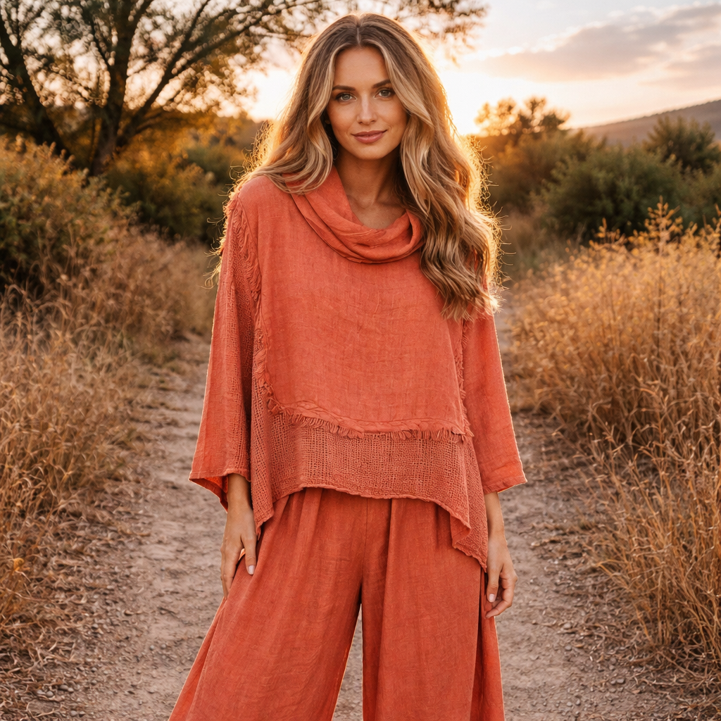 ITALIAN LINEN PONCHO