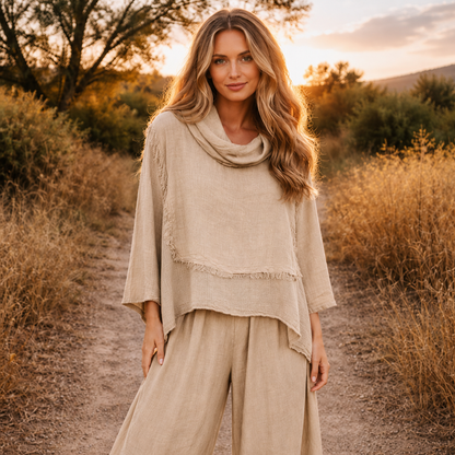 ITALIAN LINEN PONCHO