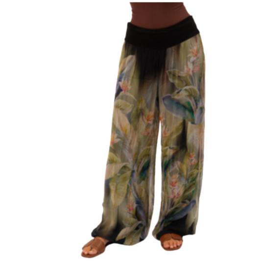 VERA MAY 8030DG-1 BLACK ITALIAN SILK PANT