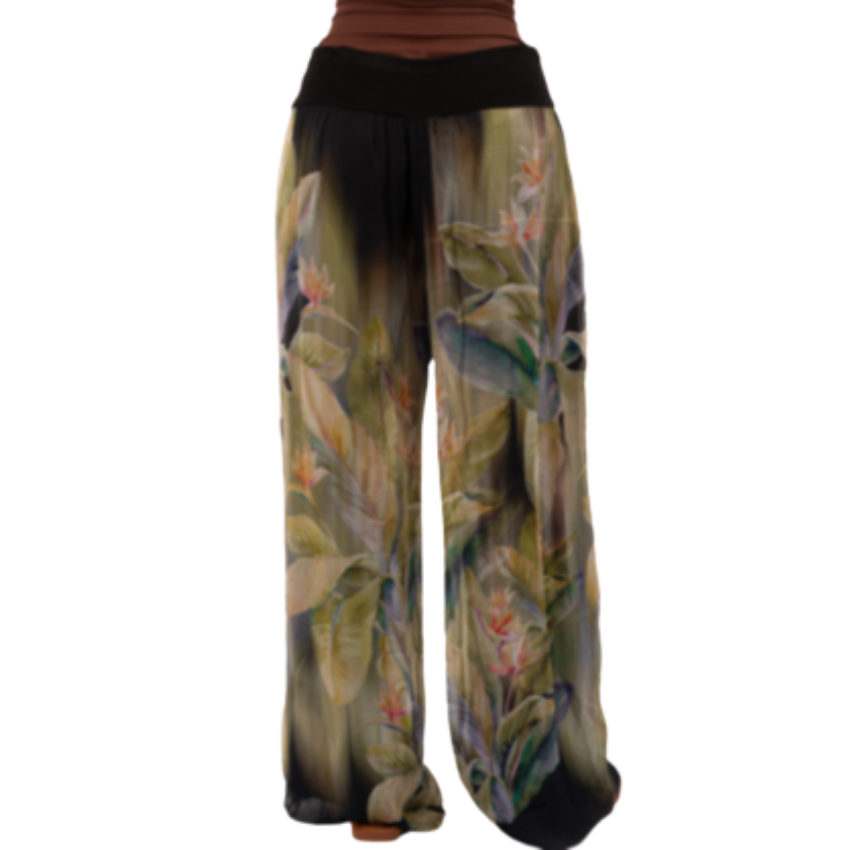 VERA MAY 8030DG-1 BLACK ITALIAN SILK PANT