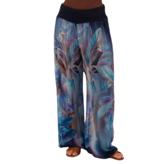 VERA MAY 8030DG-1 NAVY ITALIAN SILK PANT