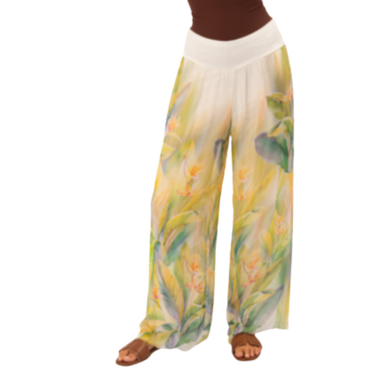 VERA MAY 8030DG-1 WHITE ITALIAN SILK PANT