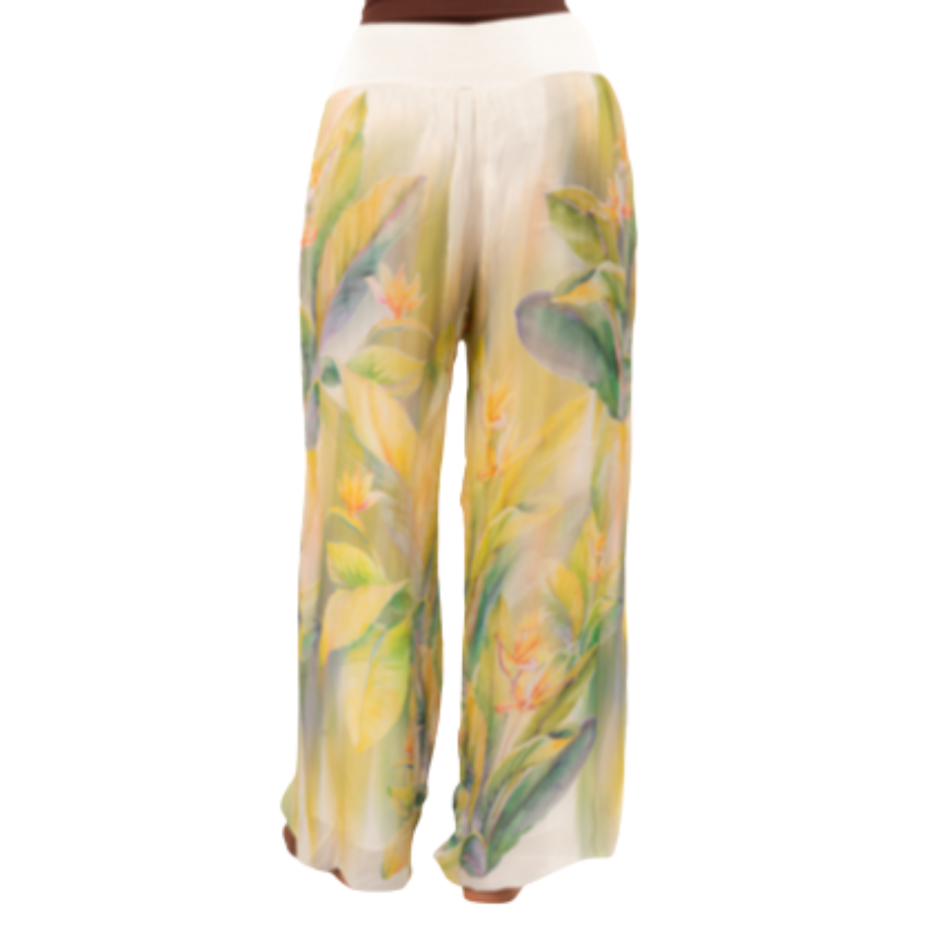VERA MAY 8030DG-1 WHITE ITALIAN SILK PANT