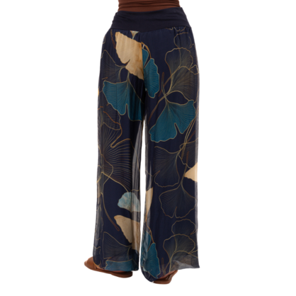 VERA MAY 8030DG-2 BLUE ITALIAN SILK PANT