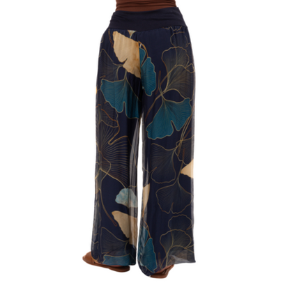 VERA MAY 8030DG-2 BLUE ITALIAN SILK PANT