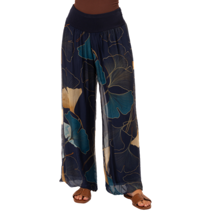 VERA MAY 8030DG-2 BLUE ITALIAN SILK PANT