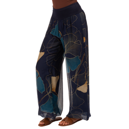 VERA MAY 8030DG-2 BLUE ITALIAN SILK PANT