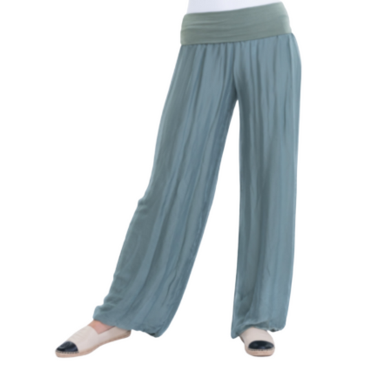 VERA MAY KHAKI  ITALIAN SILK PANT 8030