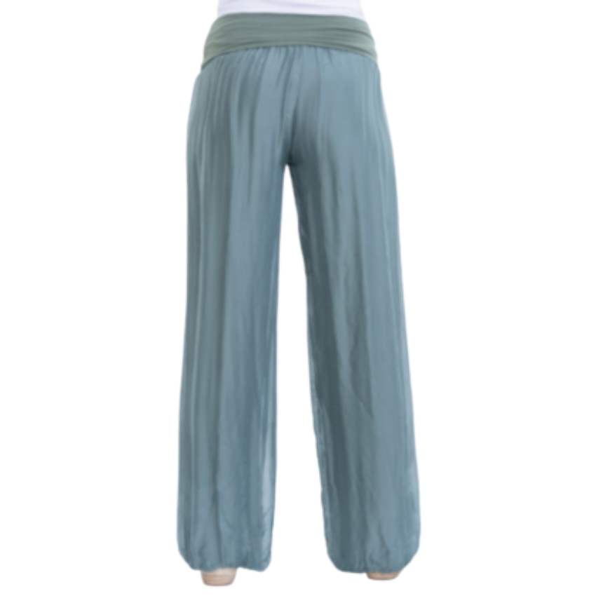 VERA MAY KHAKI  ITALIAN SILK PANT 8030