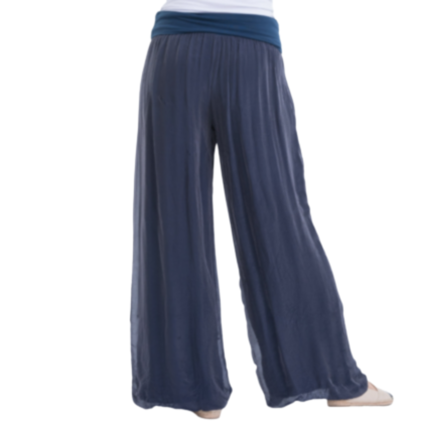 VERA MAY NAVY ITALIAN SILK PANT 8030
