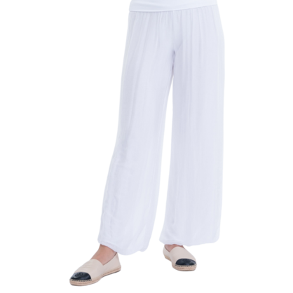 VERA MAY WHITE ITALIAN SILK PANT 8030