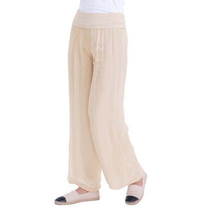 VERA MAY SAND ITALIAN SILK PANT 8030