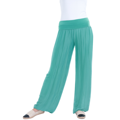 VERA MAY TEAL ITALIAN SILK PANT 8030