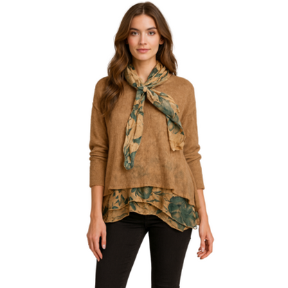 VERA MAY ITALIAN CAMEL SWEATER 803460