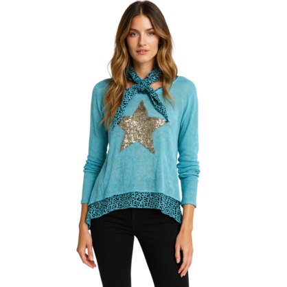 VERA MAY ITALIAN SKY BLUE SWEATER 803467