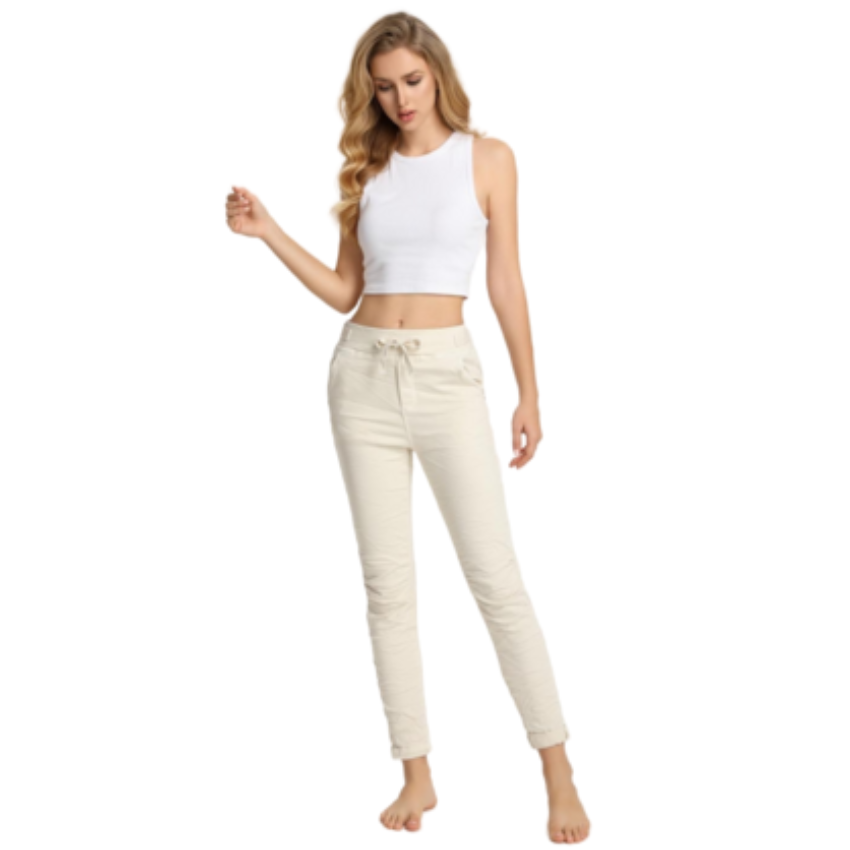 Vera May Italian Taupe Denim Jeans 8139