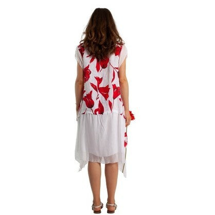 Vera May Italian Linen White Dress 8440