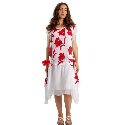 Vera May Italian Linen White Dress 8440