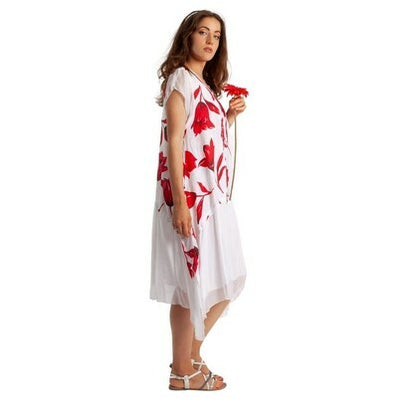 Vera May Italian Linen White Dress 8440