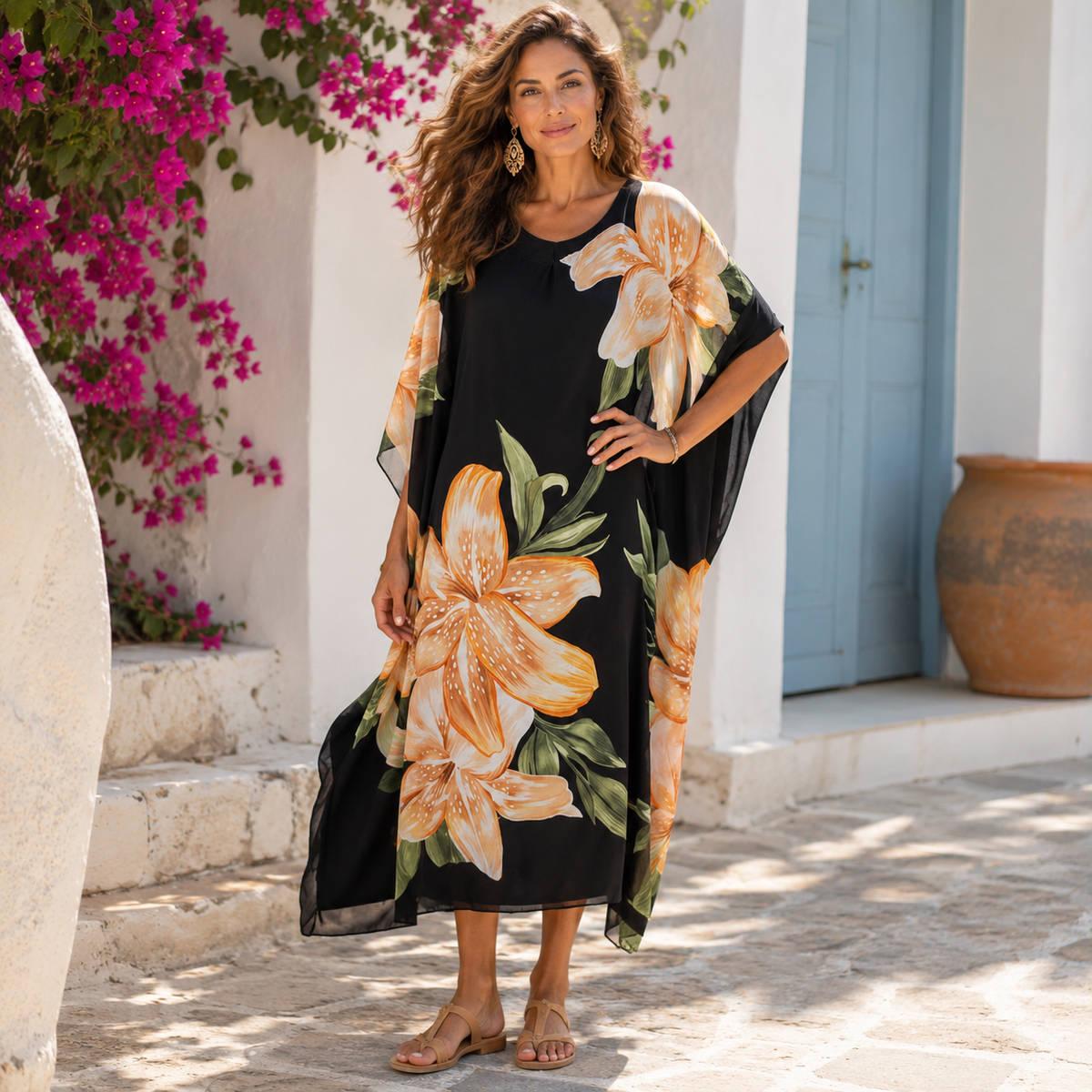 Vera May black Italian silk dress 8571-2