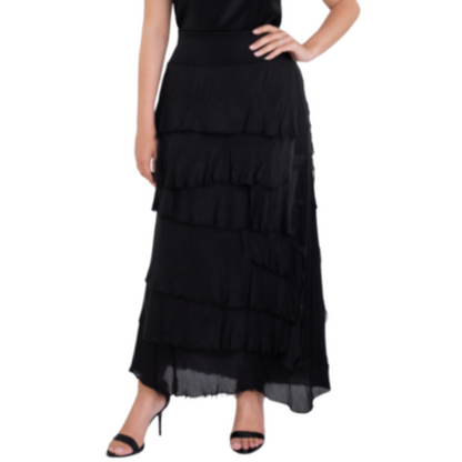 VERA MAY BLACK ITALIAN SILK SKIRT 9608