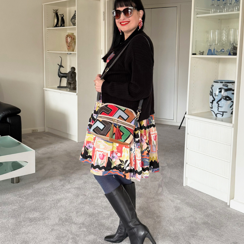 A88-9 MULTI GENUINE LEATHER VERA MAY HANDBAG