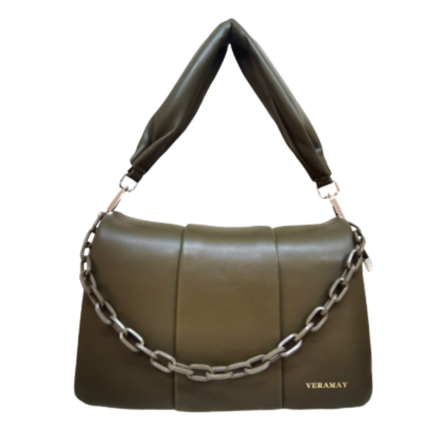 VERA MAY ALEXIS GREEN VEGAN LEATHER HANDBAG