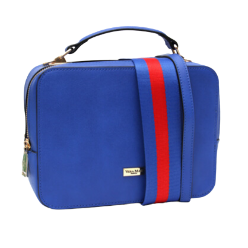 VERA MAY TWILA BLUE VEGAN LEATHER HANDBAG