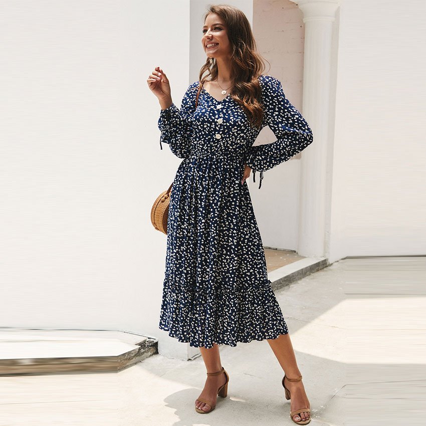 AXIS NAVY MIDI DRESS