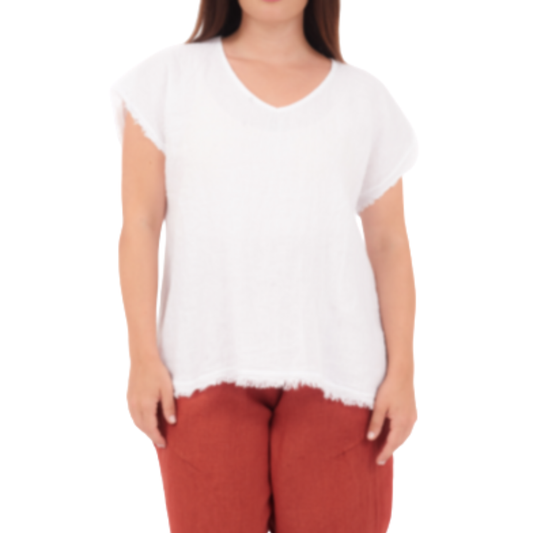 6121 BIANCO ITALIAN LINEN TOP