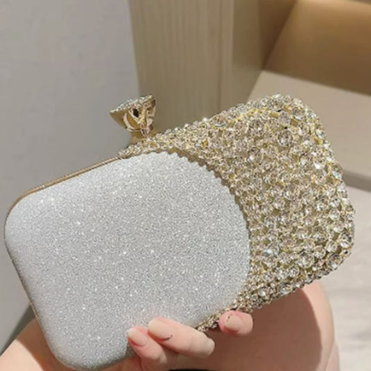 VERA MAY BEATRIX SILVER EVENING HANDBAG