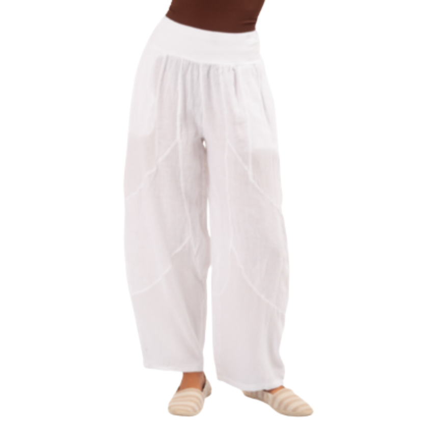 Vera May Italian Linen Bianco Pant 6348