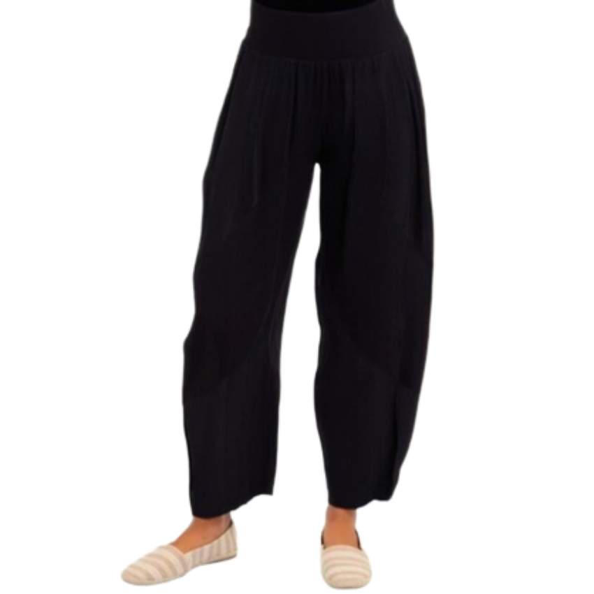Vera May Italian Linen Black Pant 6348
