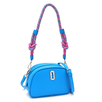 VERA MAY ELAINE BLUE VEGAN LEATHER HANDBAG