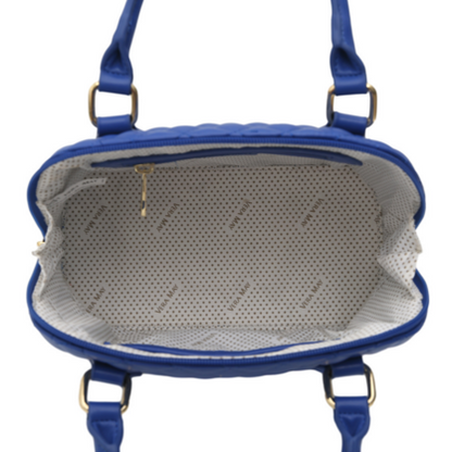 VERA MAY COCO BLUE VEGAN LEATHER HANDBAG