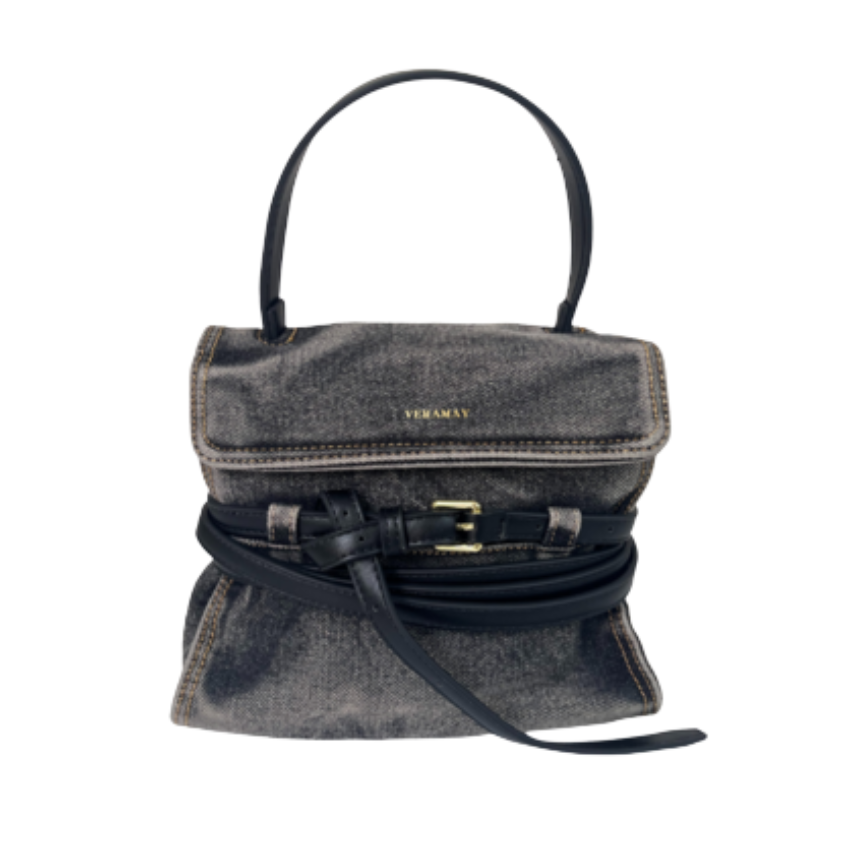 VERA MAY CORBIN BLACK VEGAN LEATHER HANDBAG