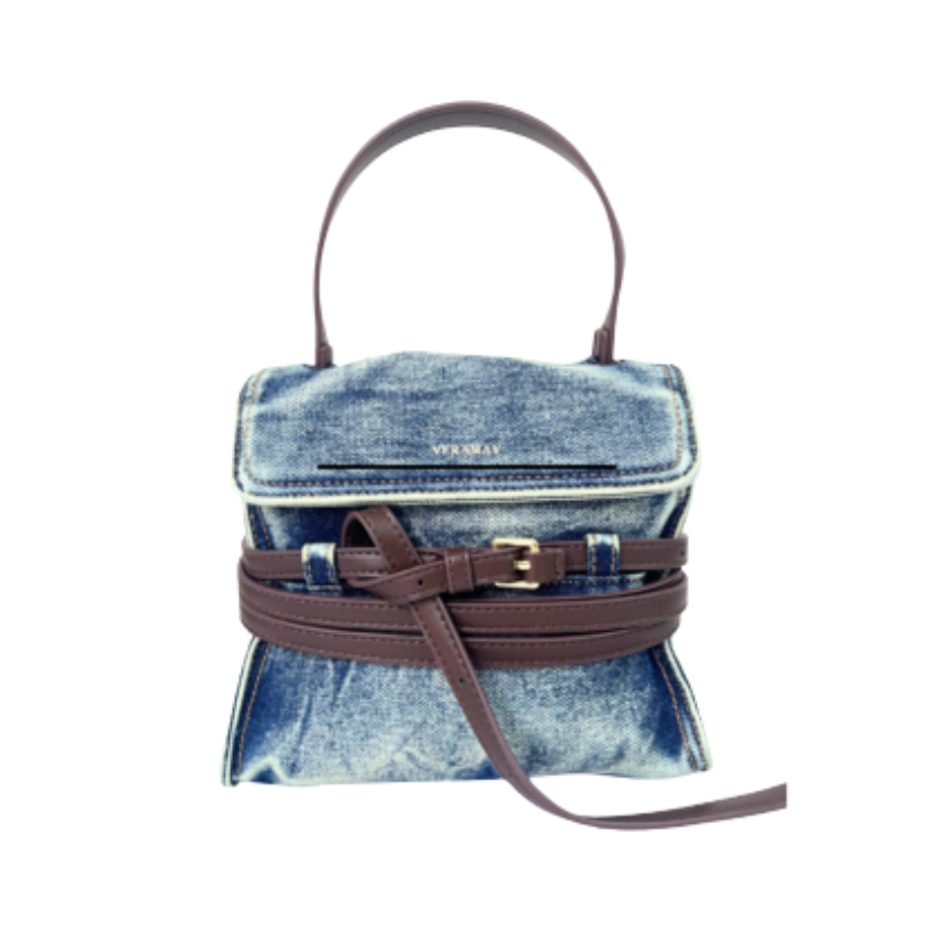 VERA MAY CORBIN L.BLUE VEGAN LEATHER HANDBAG