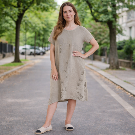 VERA MAY ITALIAN LINEN SAFARI DRESS 6002