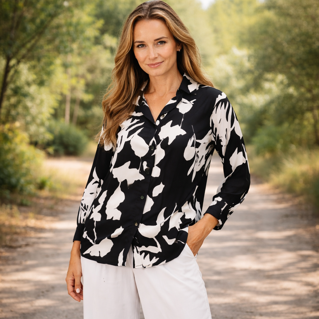 VERA MAY ITALIAN BLACK VISCOSE TOP 6449