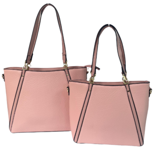 VERA MAY DAISY PINK SET OF 2 VEGAN LEATHER HANDBAG