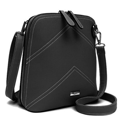 VERA MAY DAYNA BLACK VEGAN LEATHER HANDBAG