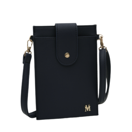 VERA MAY ELLE BLACK VEGAN LEATHER HANDBAG
