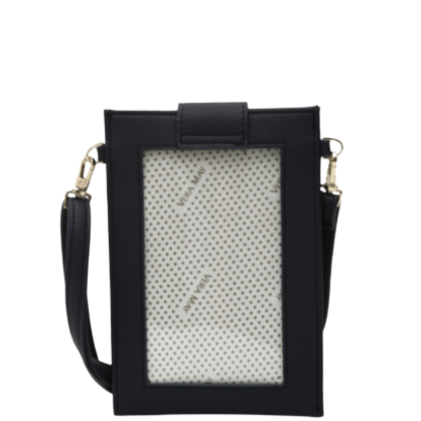 VERA MAY ELLE BLACK VEGAN LEATHER HANDBAG