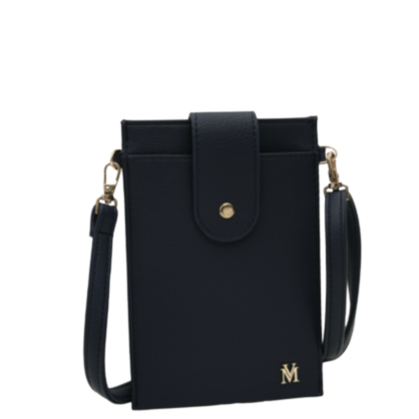VERA MAY ELLE BLACK VEGAN LEATHER HANDBAG