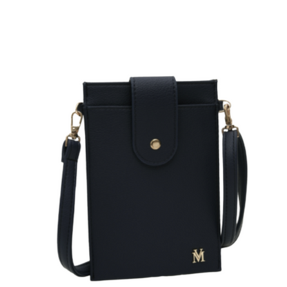 VERA MAY ELLE BLACK VEGAN LEATHER HANDBAG