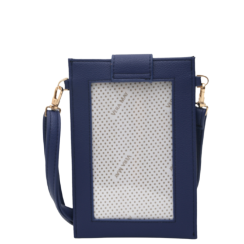 VERA MAY ELLE BLUE VEGAN LEATHER HANDBAG