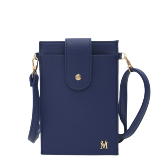 VERA MAY ELLE BLUE VEGAN LEATHER HANDBAG