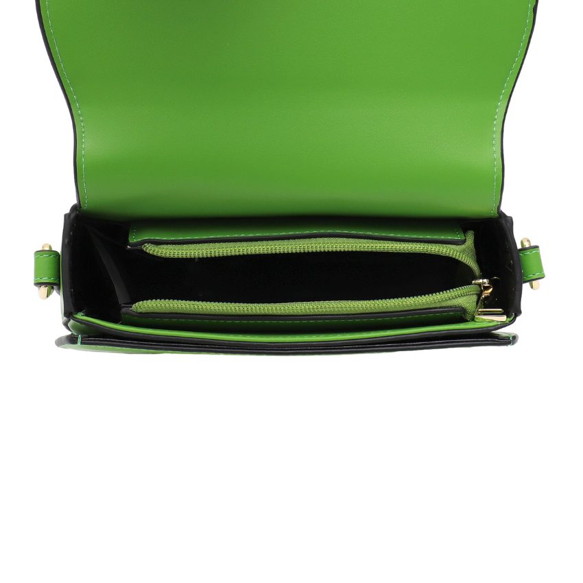 VERA MAY ELVIE GREEN VEGAN LEATHER HANDBAG