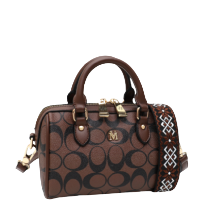 VERA MAY EMBER COFFEE/D.BRN VEGAN LEATHER HANDBAG