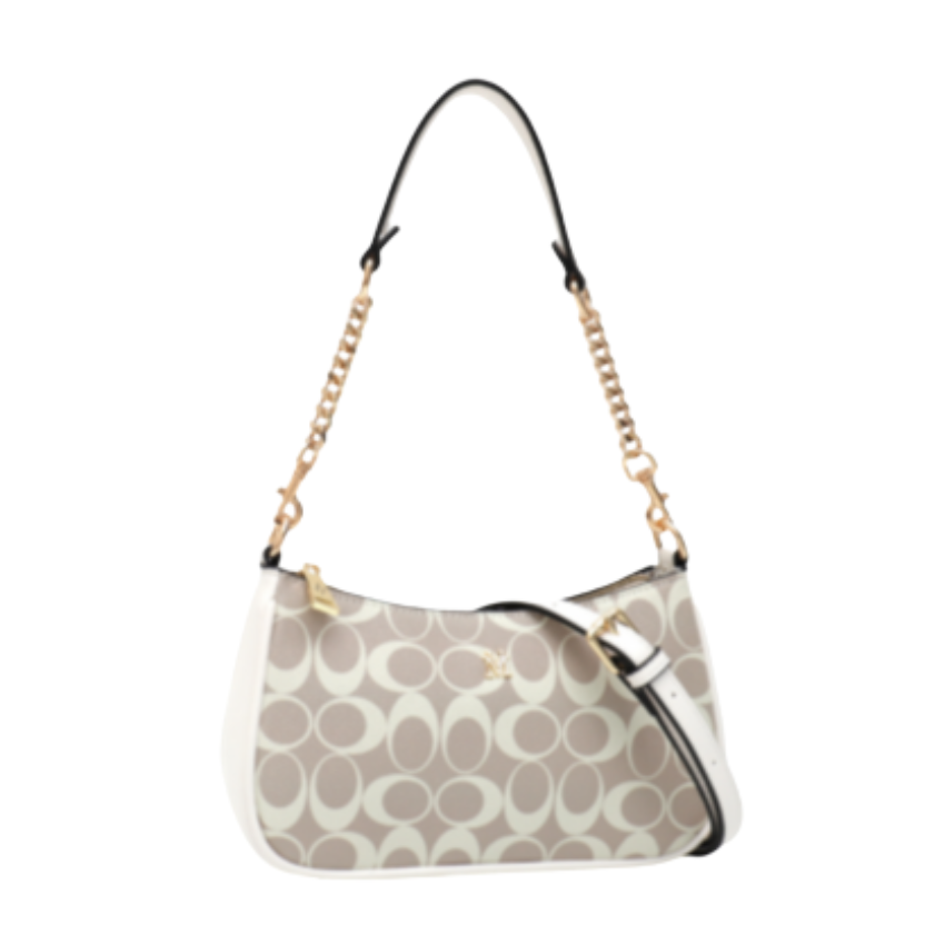 VERA MAY EVA BEIGE VEGAN LEATHER HANDBAG